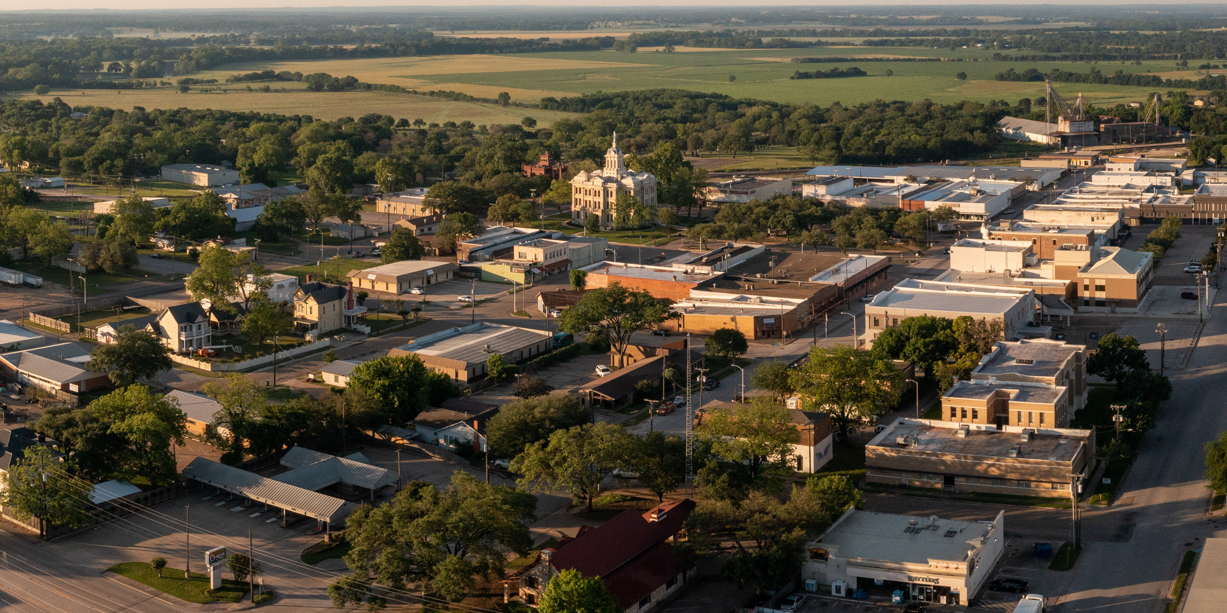 Aerial view of downtown Cameron